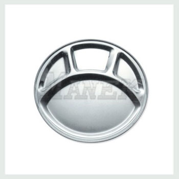 Compartment Tray, Steel Compartment Tray, Stainless Steel Compartment Tray, Round Compartment Tray, Mess Tray, Stainless Steel Mess Tray