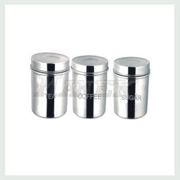 Tea Canister, Coffee Canister, Sugar Canister, Stainless Steel Canister Set