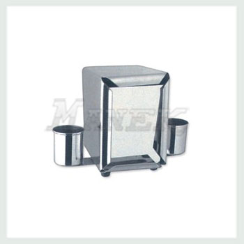 Tissue Holder with Two Candle Stand, Steel tissue Holder, Steel Candle Holder, Tissue Holder, Candle Holder