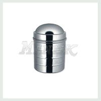 Ribbed Canister, Stainless Steel Ribbed Canister